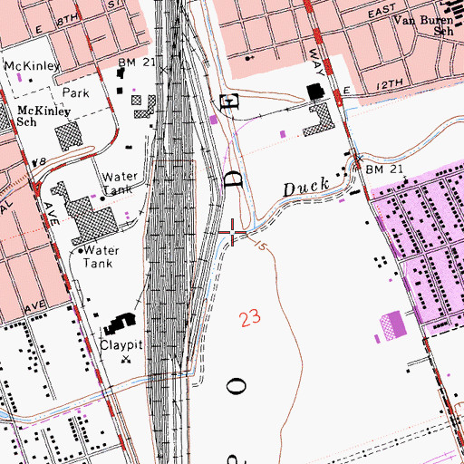 Topographic Map of Duck Creek, CA