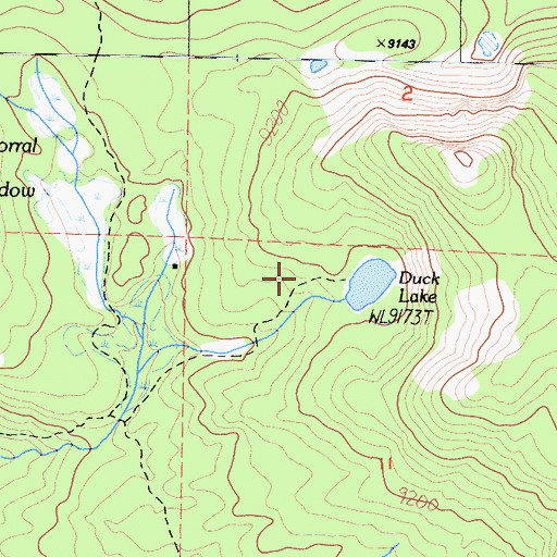 Topographic Map of Duck Lake, CA