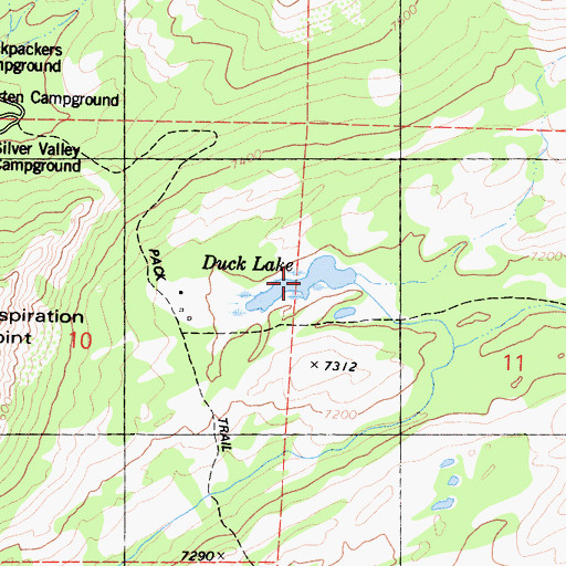 Topographic Map of Duck Lake, CA