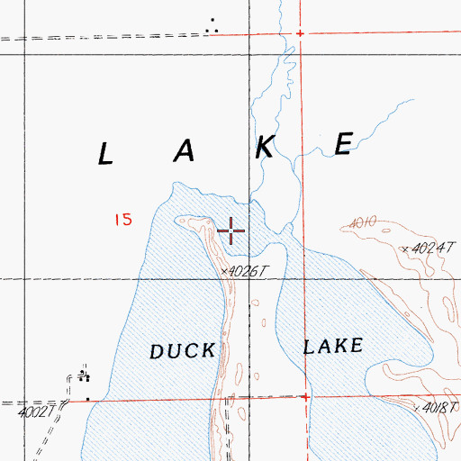 Topographic Map of Duck Lake, CA
