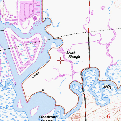 Topographic Map of Duck Slough, CA