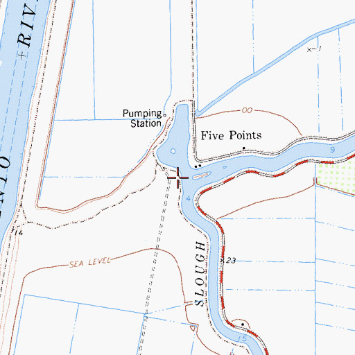 Topographic Map of Duck Slough, CA