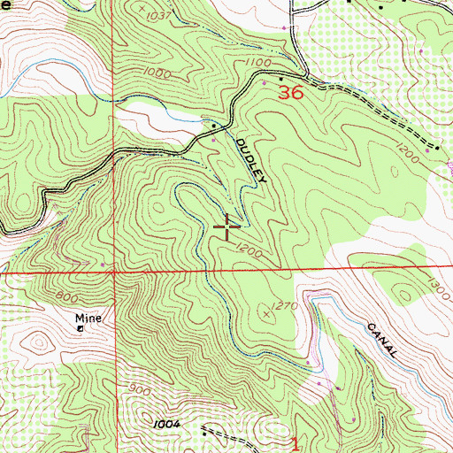 Topographic Map of Dudley Canal, CA