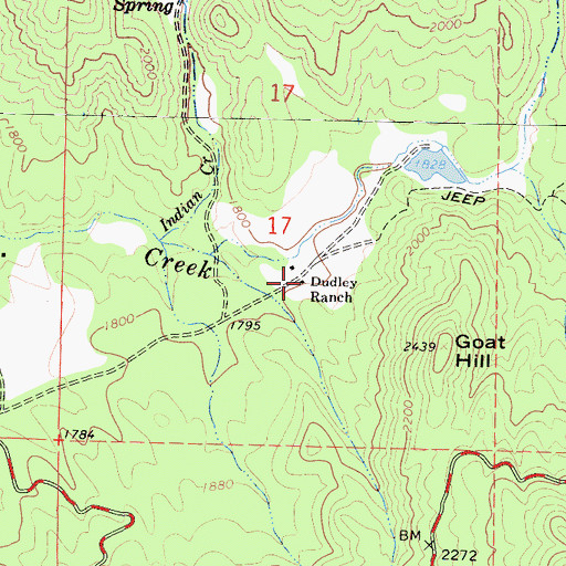 Topographic Map of Dudley Ranch, CA