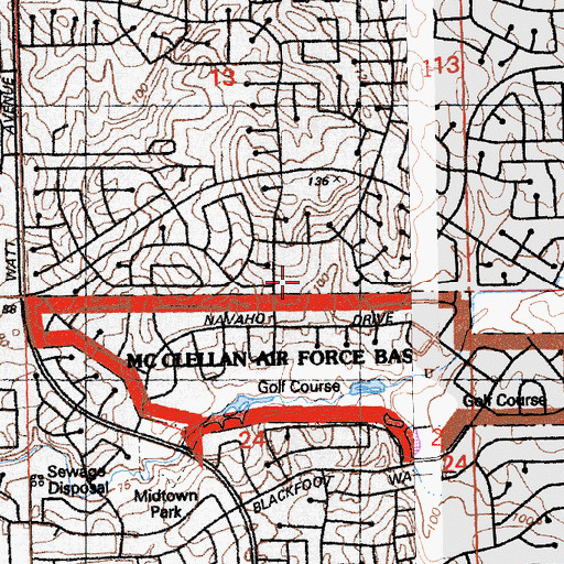 Topographic Map of Arthur S Dudley Elementary School, CA