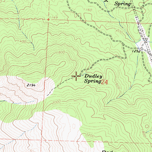 Topographic Map of Dudley Spring, CA