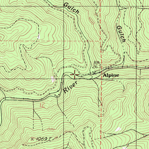 Topographic Map of Duffy Gulch, CA