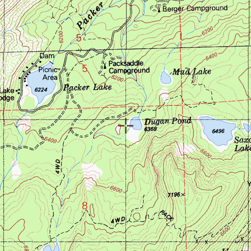 Topographic Map of Dugan Pond, CA