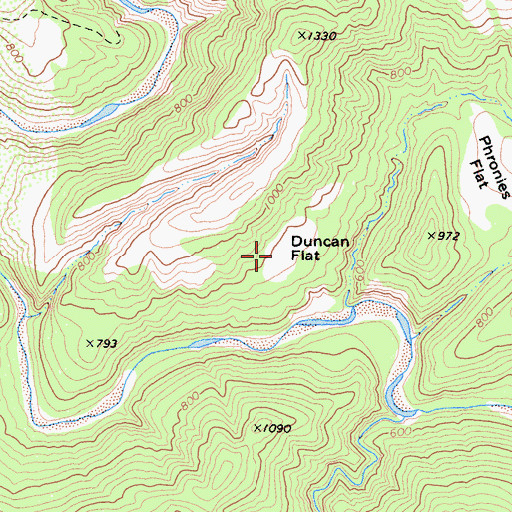 Topographic Map of Duncan Flat, CA