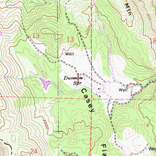 Topographic Map of Duncan Spring, CA