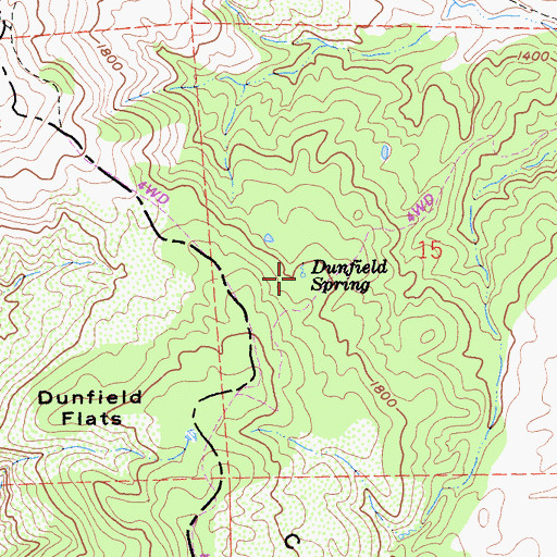 Topographic Map of Dunfield Spring, CA