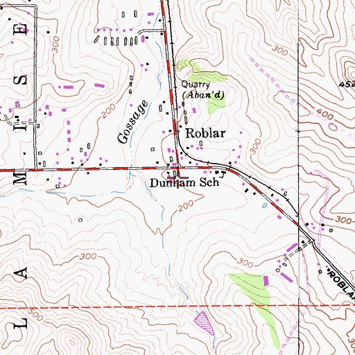 Topographic Map of Dunham Elementary School, CA