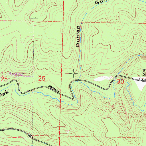 Topographic Map of Dunlap Gulch, CA