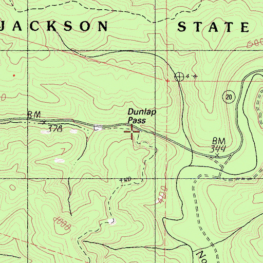 Topographic Map of Dunlap Pass, CA