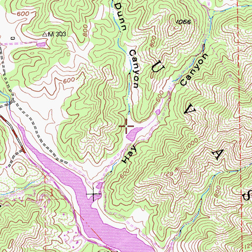 Topographic Map of Dunn Canyon, CA