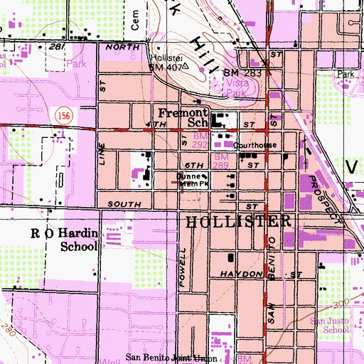 Topographic Map of Dunne Memorial Park, CA