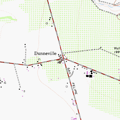 Topographic Map of Dunneville, CA