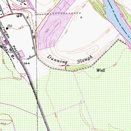 Topographic Map of Dunning Slough, CA