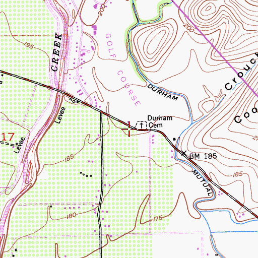 Topographic Map of Durham Cemetery, CA