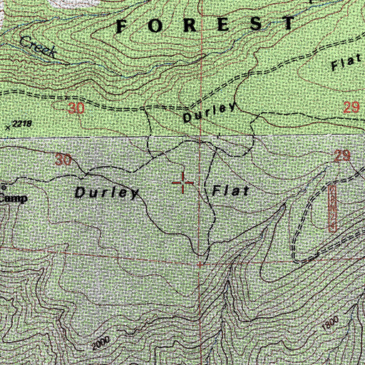 Topographic Map of Durley Flat, CA