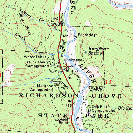 Topographic Map of Durphy Creek, CA