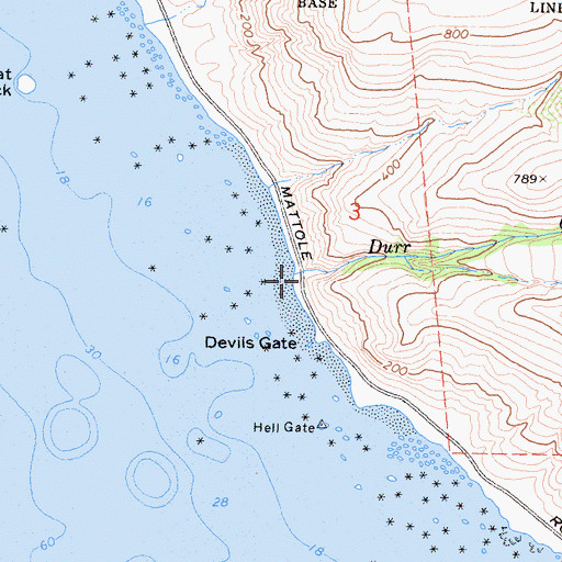 Topographic Map of Durr Creek, CA