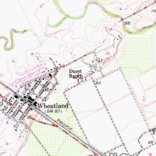 Topographic Map of Durst Ranch, CA