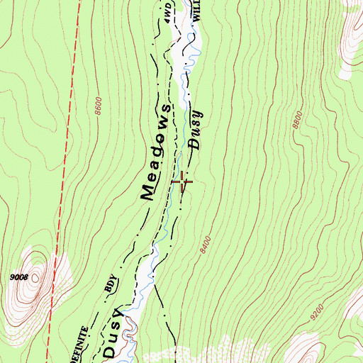 Topographic Map of Dusy Meadow, CA