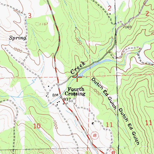 Topographic Map of Dutch Ed Gulch, CA