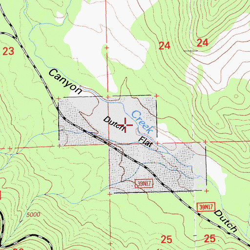 Topographic Map of Dutch Flat, CA