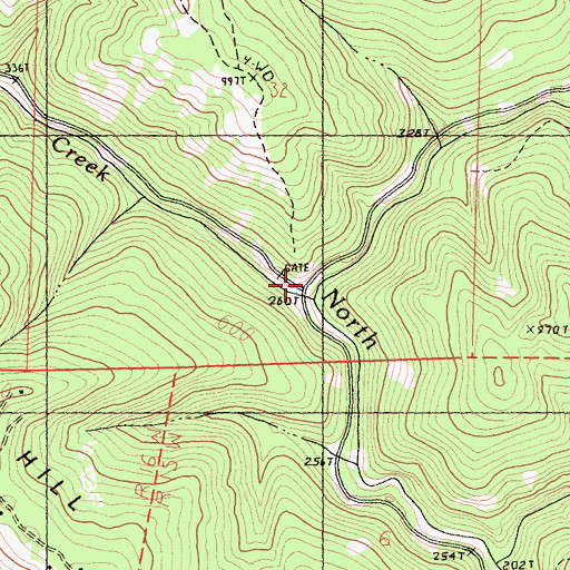 Topographic Map of Dutch Henry Creek, CA