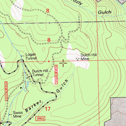 Topographic Map of Dutch Hill Mine, CA
