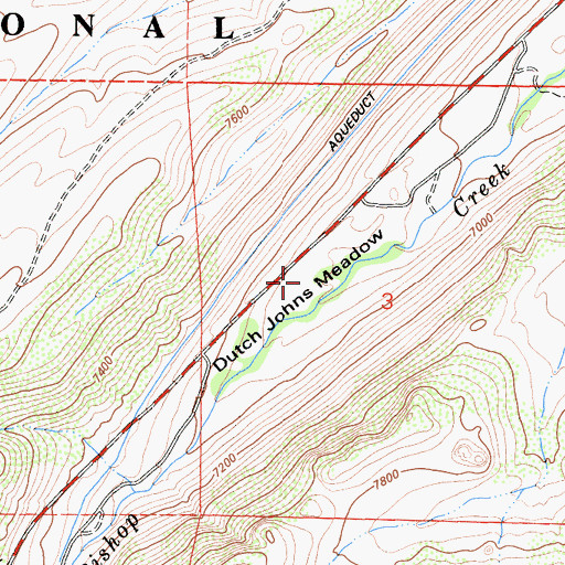 Topographic Map of Dutch Johns Meadow, CA