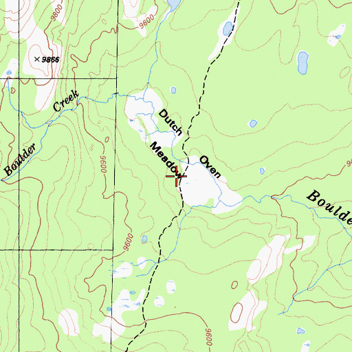 Topographic Map of Dutch Oven Meadow, CA
