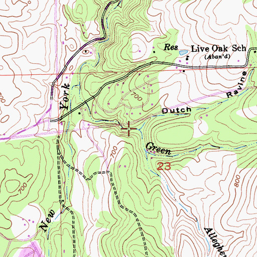Topographic Map of Dutch Ravine, CA