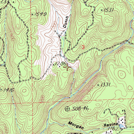 Topographic Map of Dutch Ravine, CA