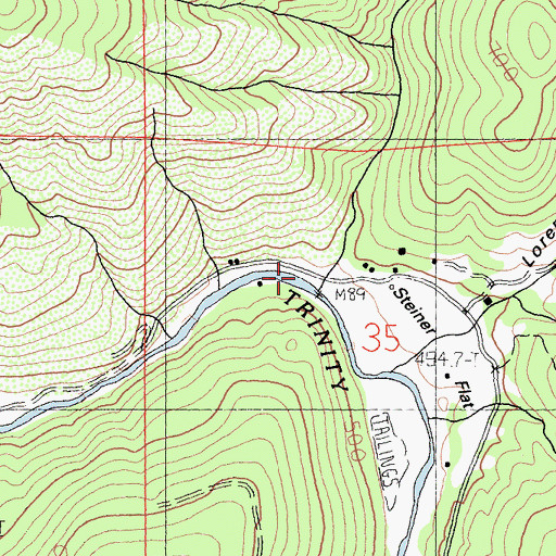 Topographic Map of Dutton Creek, CA