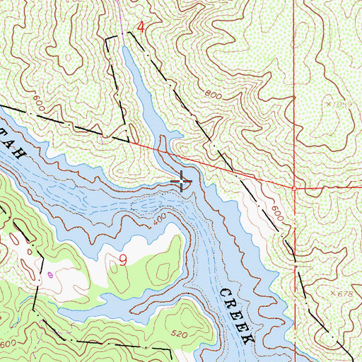 Topographic Map of Dyer Creek, CA