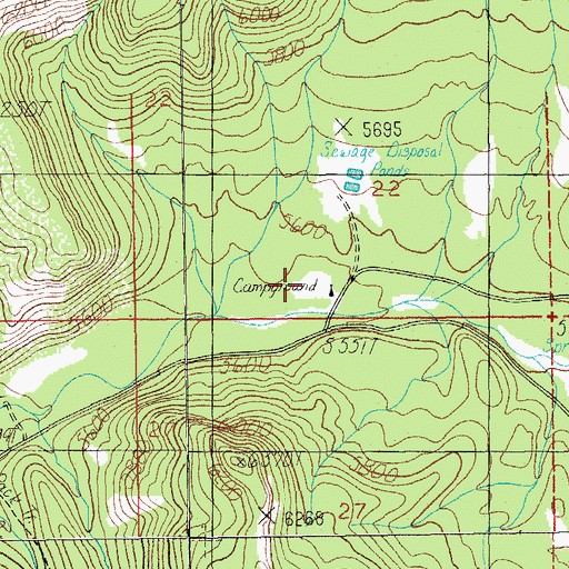 Topographic Map of Walnut Grove Campground, AZ