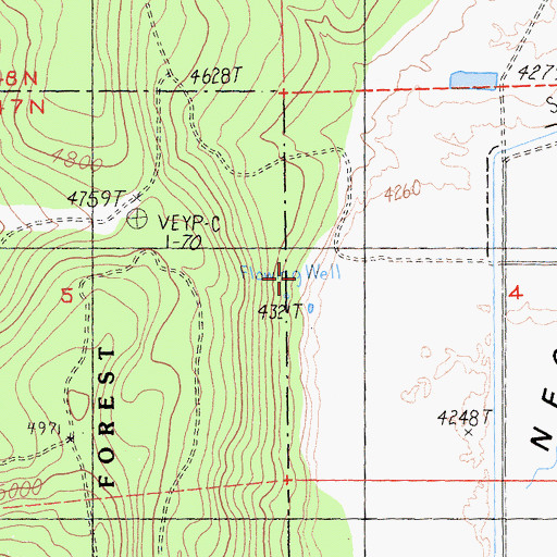 Topographic Map of Dysert Ranch, CA