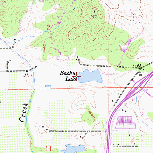Topographic Map of Eachus Lake, CA