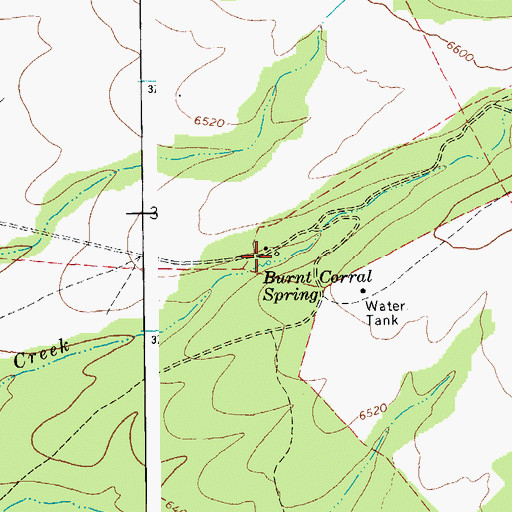 Topographic Map of Burnt Corral Spring, AZ