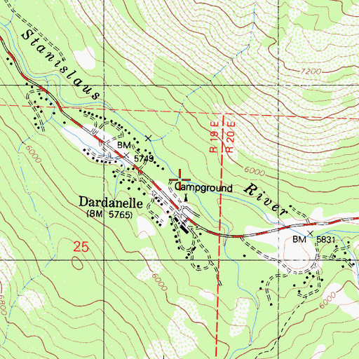 Topographic Map of Eagle Creek, CA