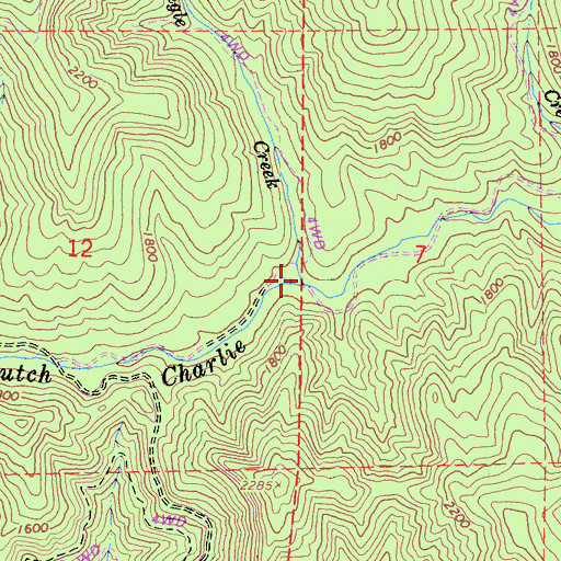 Topographic Map of Eagle Creek, CA