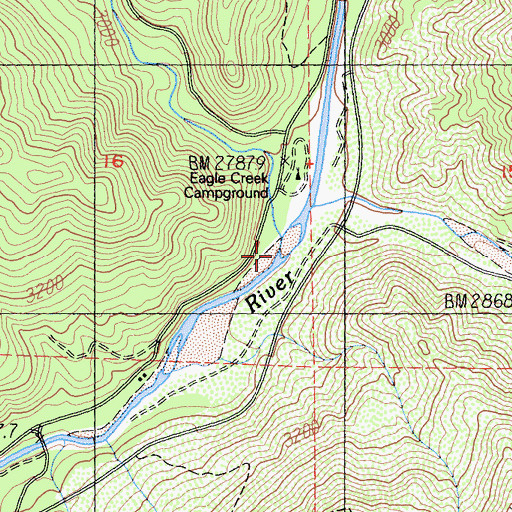 Topographic Map of Eagle Creek, CA