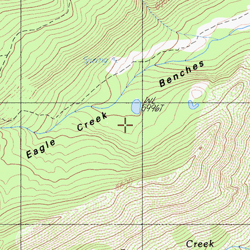 Topographic Map of Eagle Creek Benches, CA