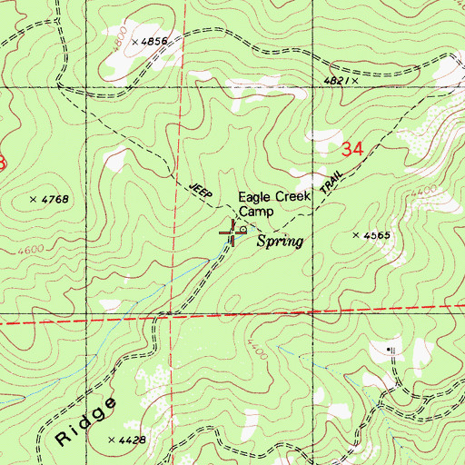 Topographic Map of Eagle Creek Camp, CA
