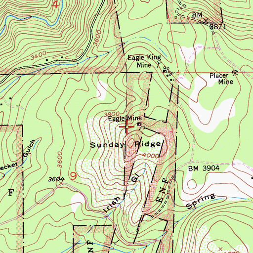 Topographic Map of Eagle Mine, CA