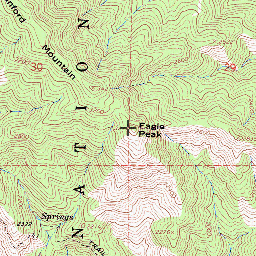 Topographic Map of Eagle Peak, CA