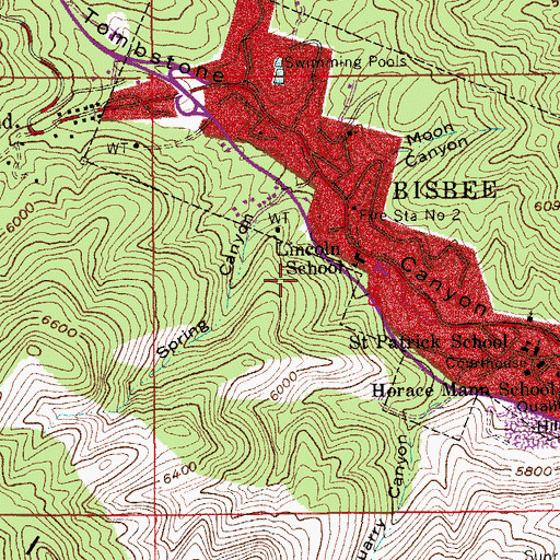 Topographic Map of Warren Hill, AZ